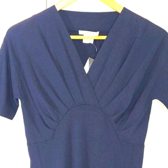 Carven Robe Short Sleeve Marine Dress Sz S NWT - Picture 2 of 8